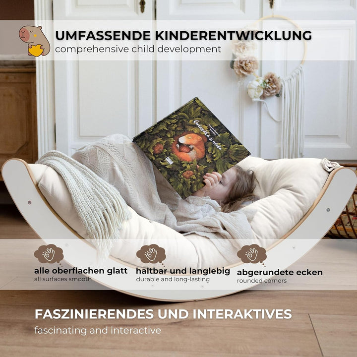 MAMOI® Klettergerüst Indoor 3 in 1 Set. Montessori Kletterbogen mit Kissen, Indoor Spielplatz und Ru