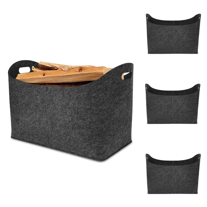 Froadp 4 Stück Filztasche Filzkorb für Kaminholz Einkaufstasche aus Filz Multifunktionale Filztasche