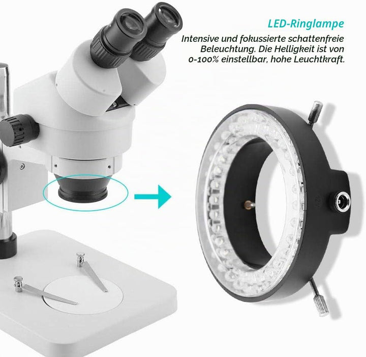Mikroskop Beleuchtung Led, 3.5W Led Ringlicht Mikroskop Kamera 56 LEDs Perlen Lichtquelle, Helligkei