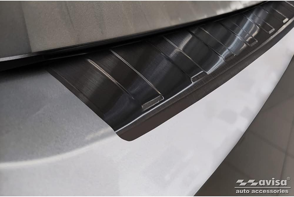 Avisa Schwarz Edelstahl Heckstossstangenschutz kompatibel mit Volkswagen Passat Limousine 2014-2019