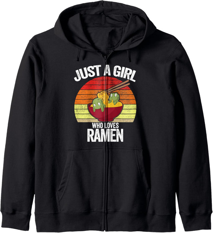 Nur ein Mädchen, das Ramen Frosch Pullover Geschenk liebt Kapuzenjacke