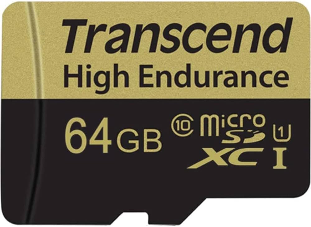 Transcend 64GB High Endurance microSDXC/SDHC Speicherkarte TS64GUSDXC10V / bis zu 95 MBs lesen und 4
