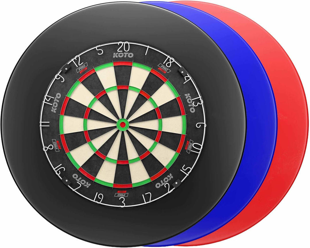 KOTO - King Pro + Dartbord Surround Rot, Hochwertiger Dart Surround für alle Dartscheiben, Dart Auff
