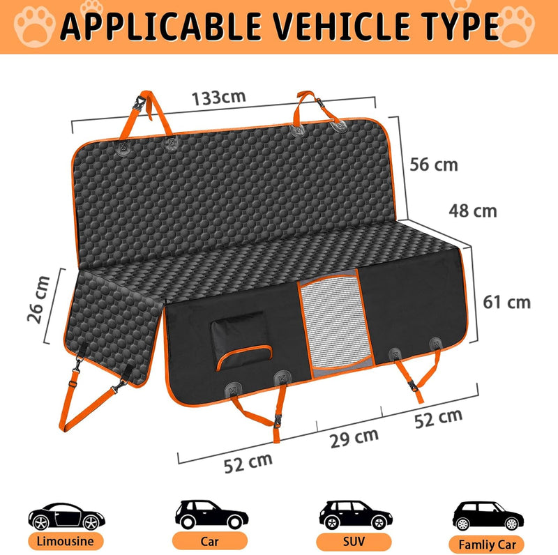 Taygeer Hundedecke für Auto Rückbank, Kratzfeste und Wasserabweisende Autoschondecke Hund Rücksitz m
