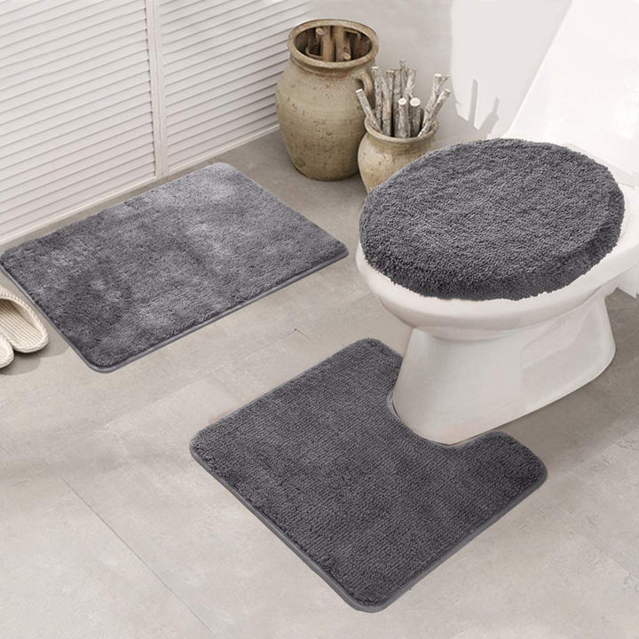 ele ELEOPTION Badezimmer-Set,rutschfeste Badematte schnelltrocknend weich wasserabsorbierend stilvol