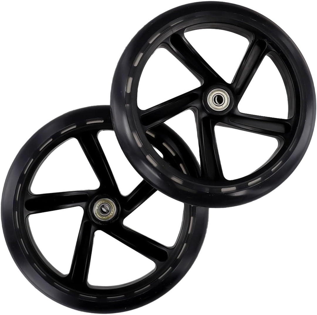 2er-Pack Scooter-Rad, 125mm - 200mm Scooter-Räder mit Lagern für Scooter, Rollschuhe, Trolleys, Loch