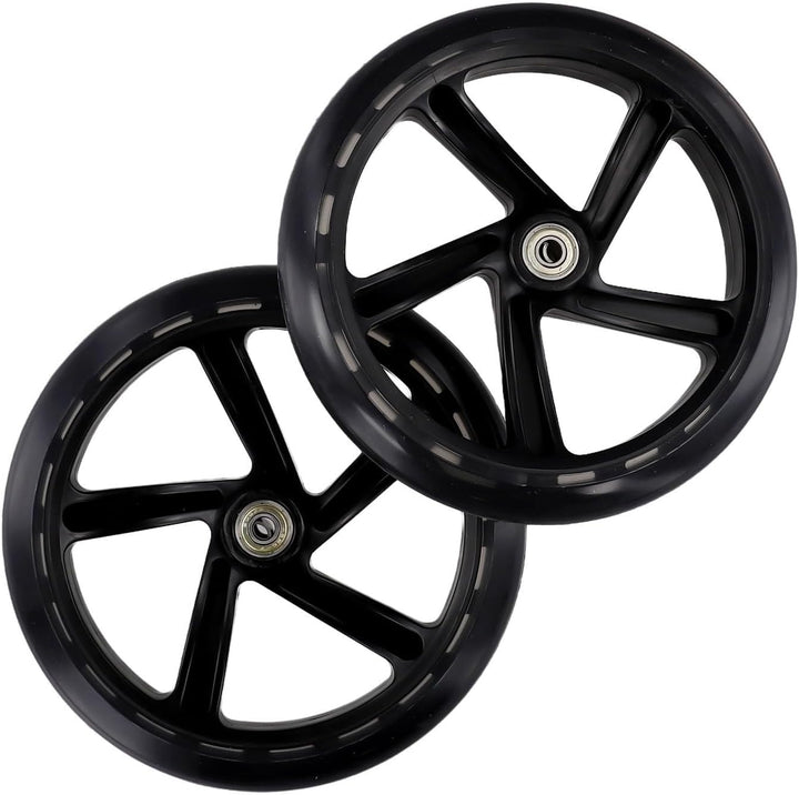 2er-Pack Scooter-Rad, 125mm - 200mm Scooter-Räder mit Lagern für Scooter, Rollschuhe, Trolleys, Loch