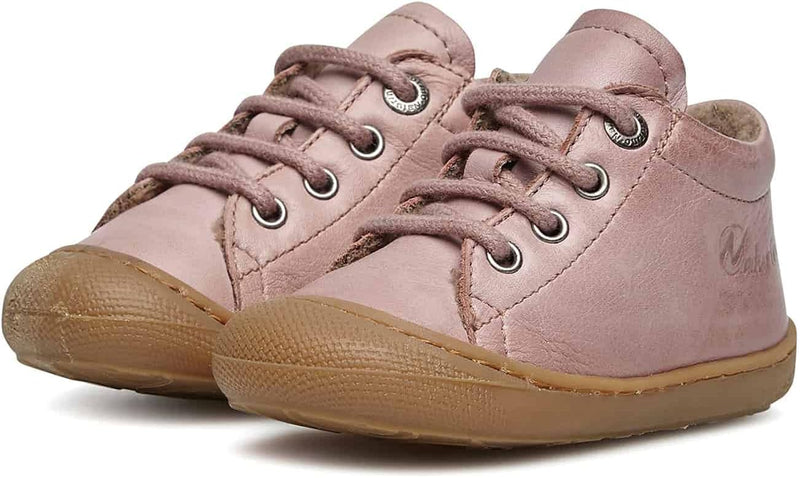 NATURINO Lauflernschuhe aus Leder mit Wollfutter, Altrosa