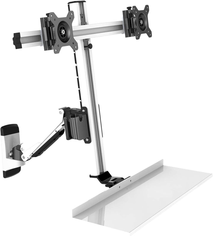 HFTEK 2-Fach Monitor Halterung Halter Wandhalterung für Bildschirme von 13-24 Zoll mit VESA75 / 100