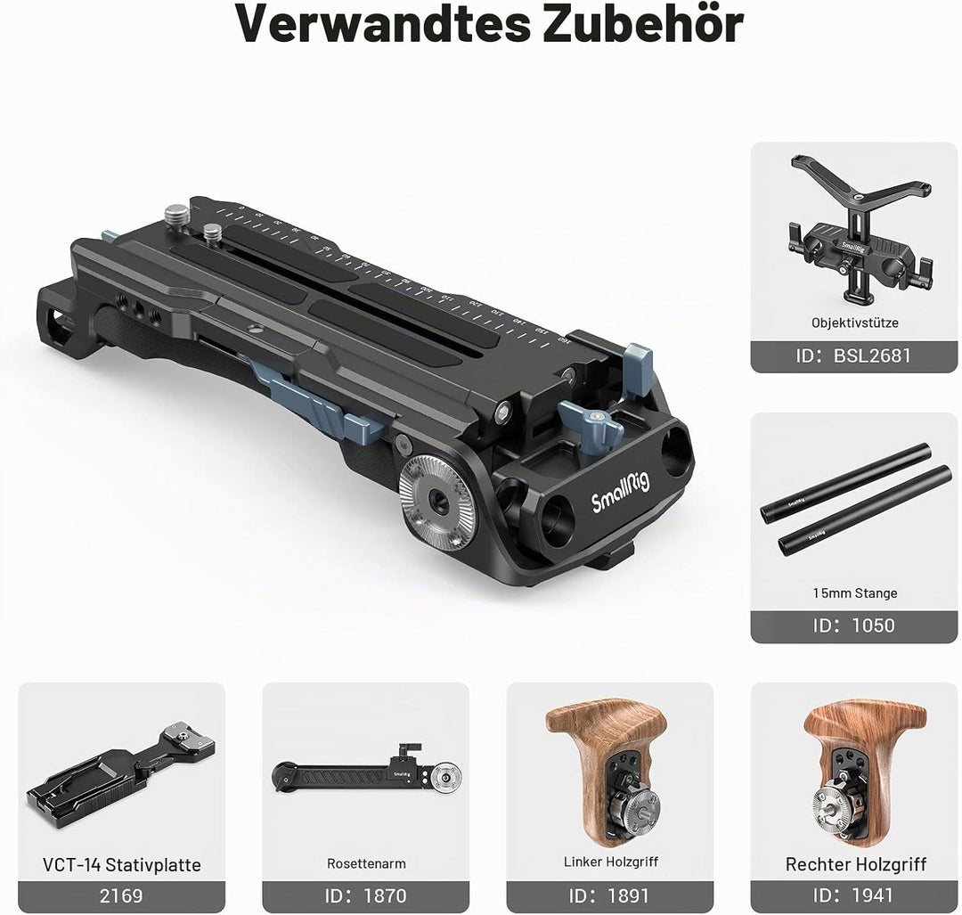 SMALLRIG Schulterplatte mit Schnellverschluss für Sony VCT-14 Stativadapter mit eingebauter Rosetten