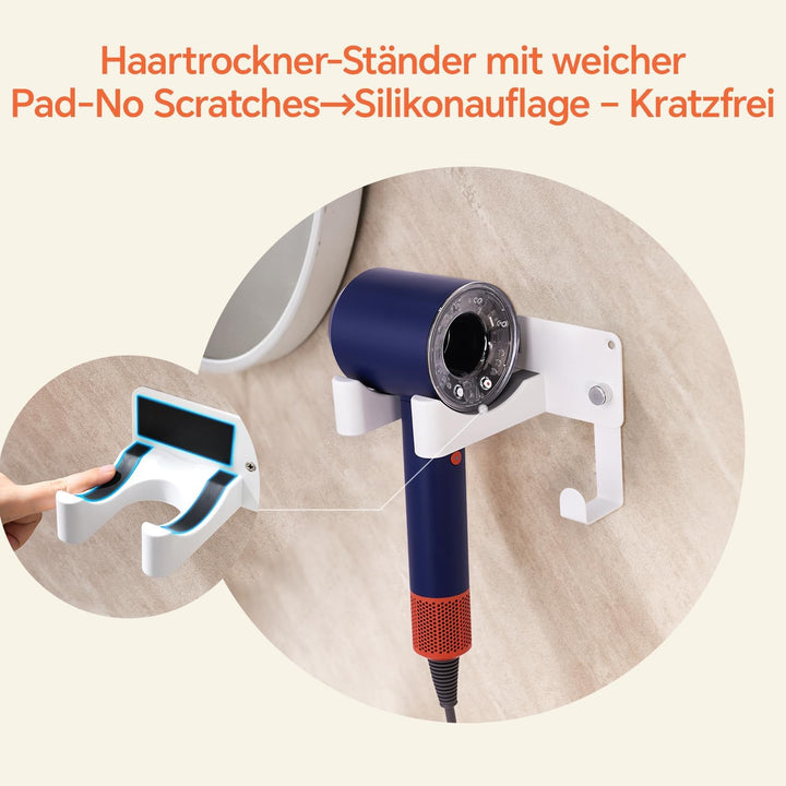 Föhn Halterung Fönhalter Ohne Bohren SUS304 Edelstahl, Wandhalterung fürs Badezimmer, Rostfrei & Sta