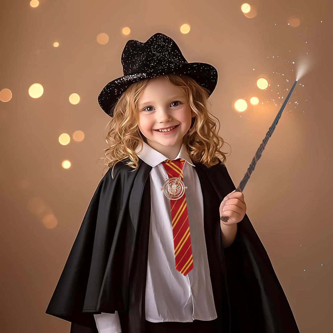 Hermine Zauberstab mit Licht, 38cm Zauberstab Hermine Granger mit USB Aufladung, Zauberspruch-Karte,