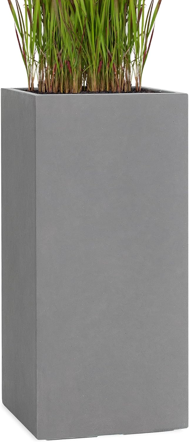 Pflanzwerk® Pflanzkübel Tower Grau 70x33x33cm *Frostbeständiger Blumenkübel* *UV-Schutz* *Qualitätsw