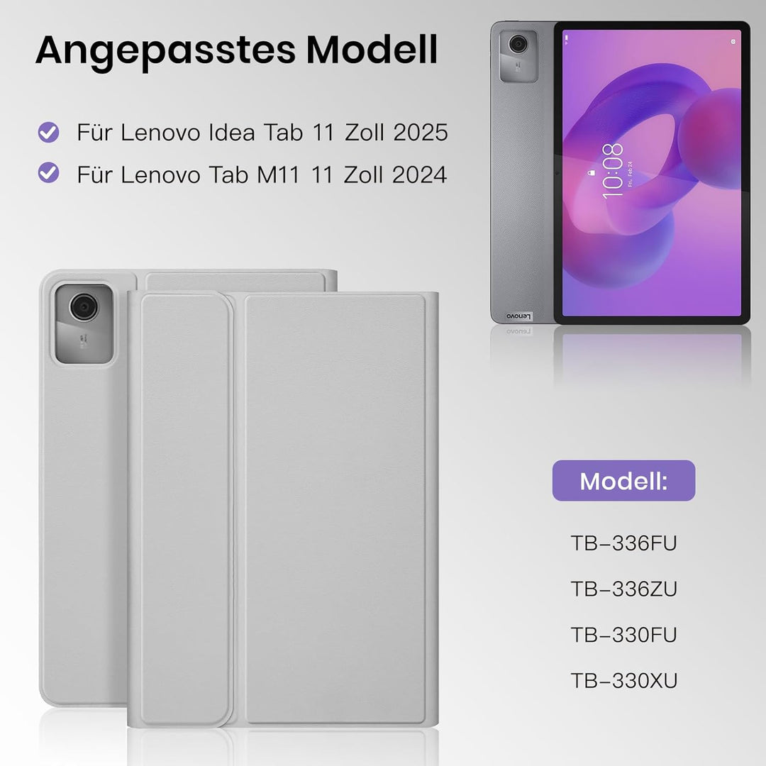 Hülle mit Tastatur für Lenovo Idea Tab 11" 2025 TB-336FU/TB-336ZU, Tastaturs Hülle für Lenovo Idea 1