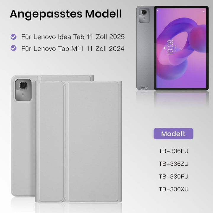 Hülle mit Tastatur für Lenovo Idea Tab 11" 2025 TB-336FU/TB-336ZU, Tastaturs Hülle für Lenovo Idea 1