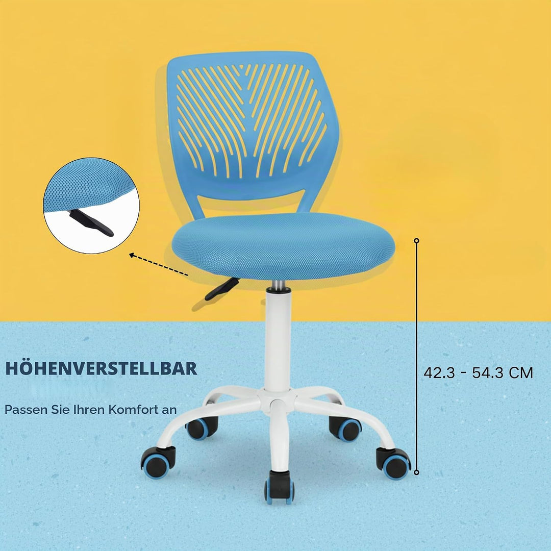 Homy Casa Schreibtischstuhl Verstellbarer drehbarer Bürostuhl Stoffsitz Ergonomischer Arbeitsstuhl o