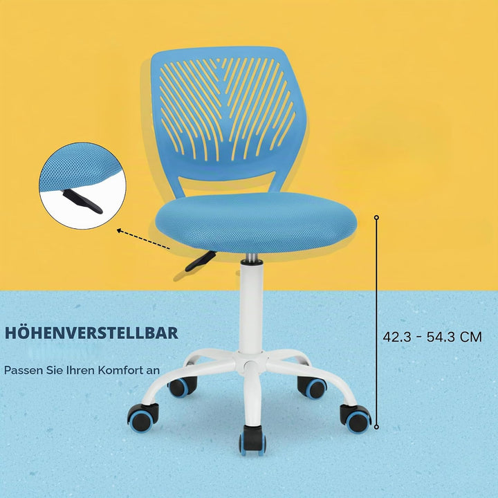 Homy Casa Schreibtischstuhl Verstellbarer drehbarer Bürostuhl Stoffsitz Ergonomischer Arbeitsstuhl o