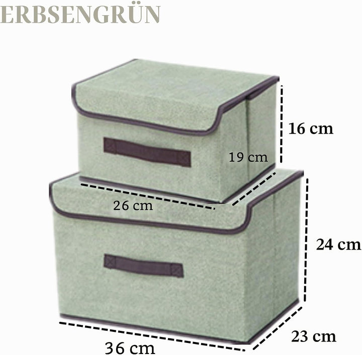 NCRGB 8 Stück Stoff Faltbare Aufbewahrungsboxen mit Deckel (36cm/4 Pack+26cm/4 Pack) Stoffaufbewahru