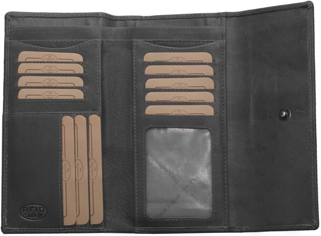 The Chesterfield Brand Leder Portemonnaie Schwarz Dahlia RFID Safe