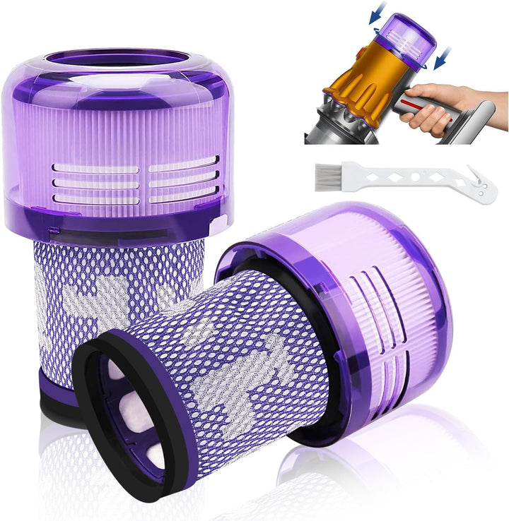 2 Stück Filter für Dyson V12 Staubsauger,Laukowind Waschbar Ersatzfilter für Dyson V12 Detect Absolu