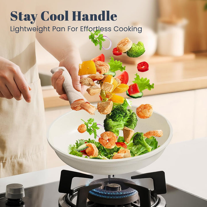 Keramik Pfanne 20cm Antihaft Beschichtet, Bratpfanne Induktion, Omelette Pfanne, Cooking Frying Pan,