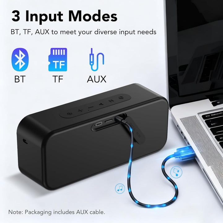 IKT Bluetooth Lautsprecher mit Licht, Musikbox Bluetooth 5.4, 30W Stereo Bass Boost, IPX7 Wasserdich