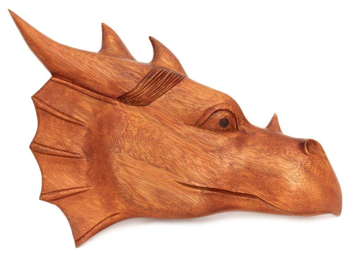 Windalf Wandbild Drache MAJESTIX b: 29 cm rechts schauend Handarbeit aus Holz