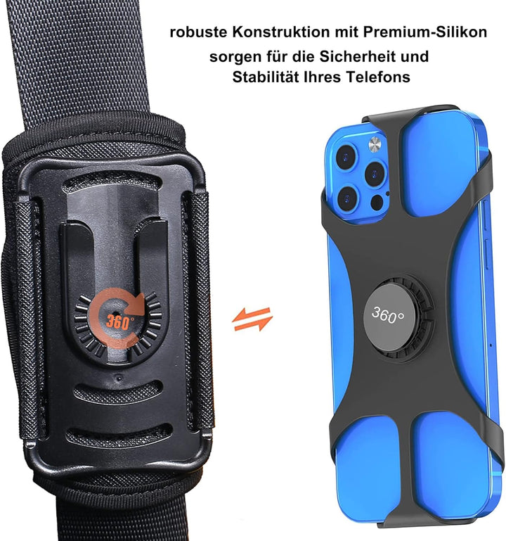 Outdoor Handy-Halter mit abnehmbare Halterung Handytasche Rucksack,Rucksack Handyhalter,Smartphone T