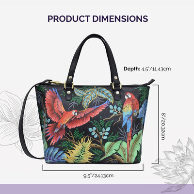 Anuschka Women's Echtleder Medium Tote - Handbemalte Handwerkskunst Rainforest Beauties, Rainforest