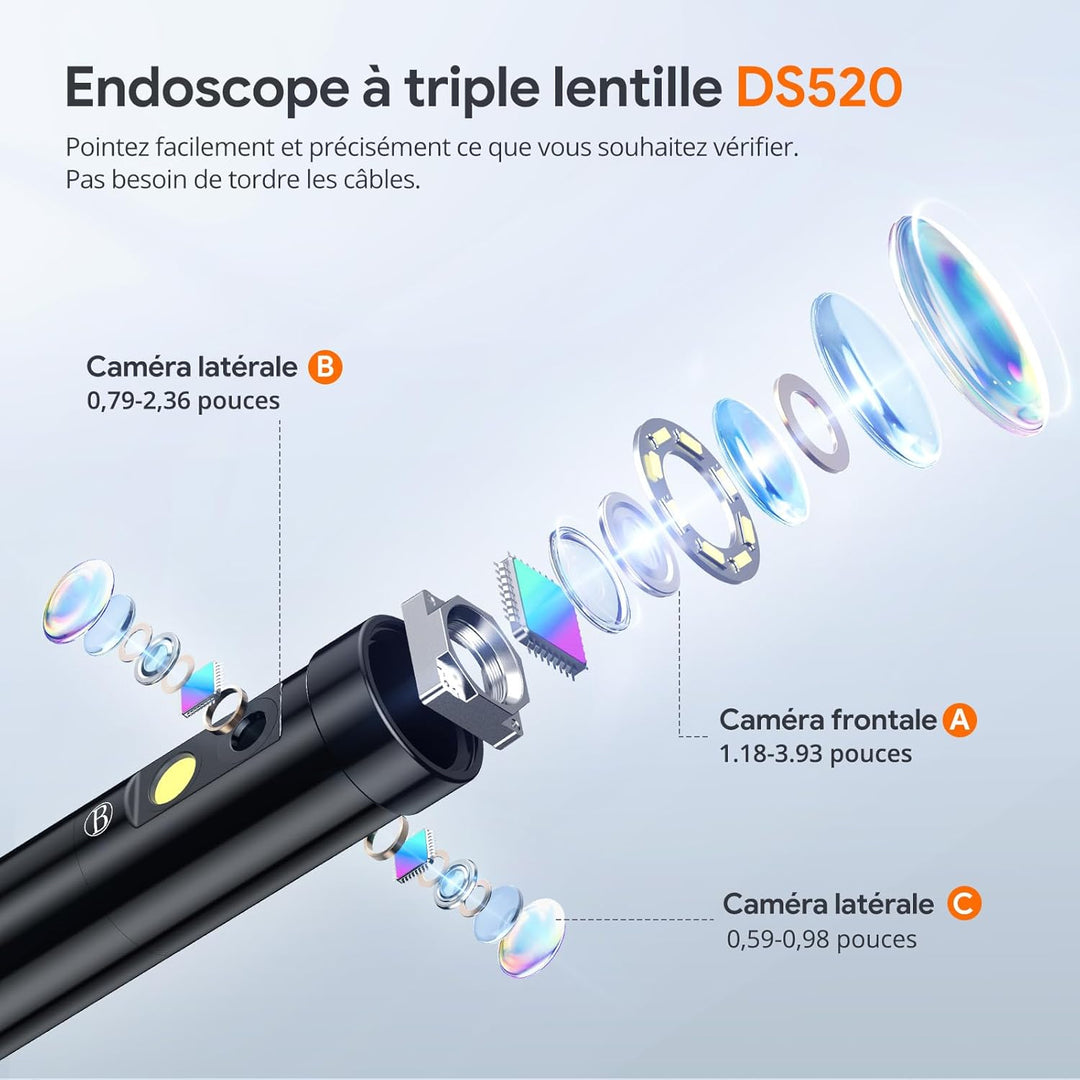 15m Triple Lens Endoskopkamera mit Licht, DEPSTECH 5-Zoll-IPS-Bildschirm Endoskopkamera, 1080P Indus