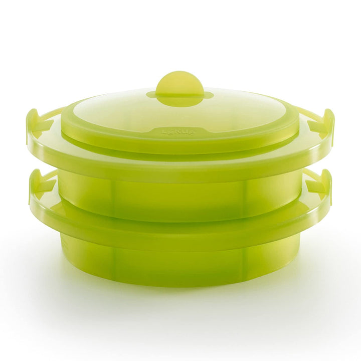 Lékué 2-stufiger Dampfgaraufsatz, grün, Silikon, 22 cm 22x22x8