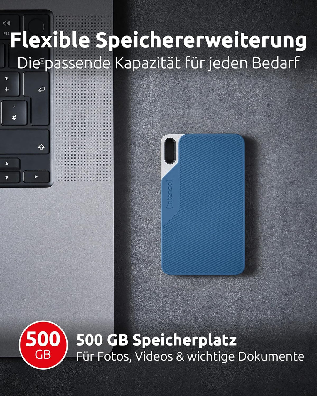 Intenso Externe SSD TX100, 500 GB Portable Solid State Drive, Super Speed USB 3.2 Gen 1x1 (5 Gbit/s)