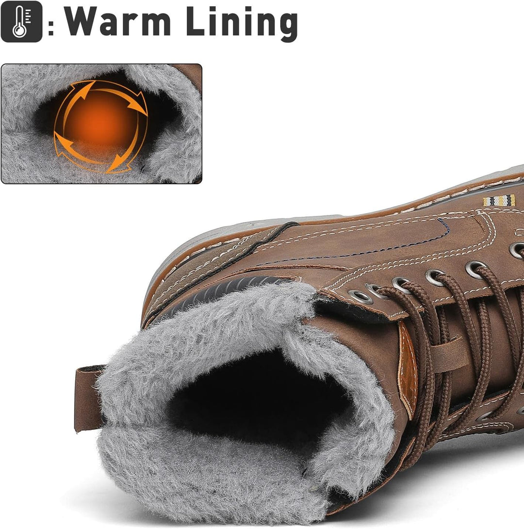 Mishansha Unisex Winterschuhe Winterstiefel mit Warm Gefüttert, Gr. 36-48 43 EU Kaffee Braun, 43 EU