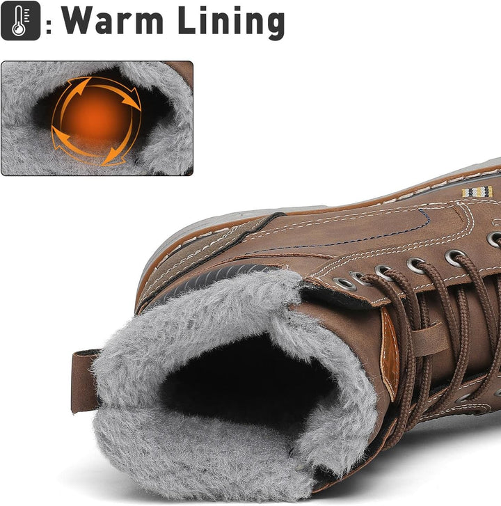 Mishansha Unisex Winterschuhe Winterstiefel mit Warm Gefüttert, Gr. 36-48 43 EU Kaffee Braun, 43 EU