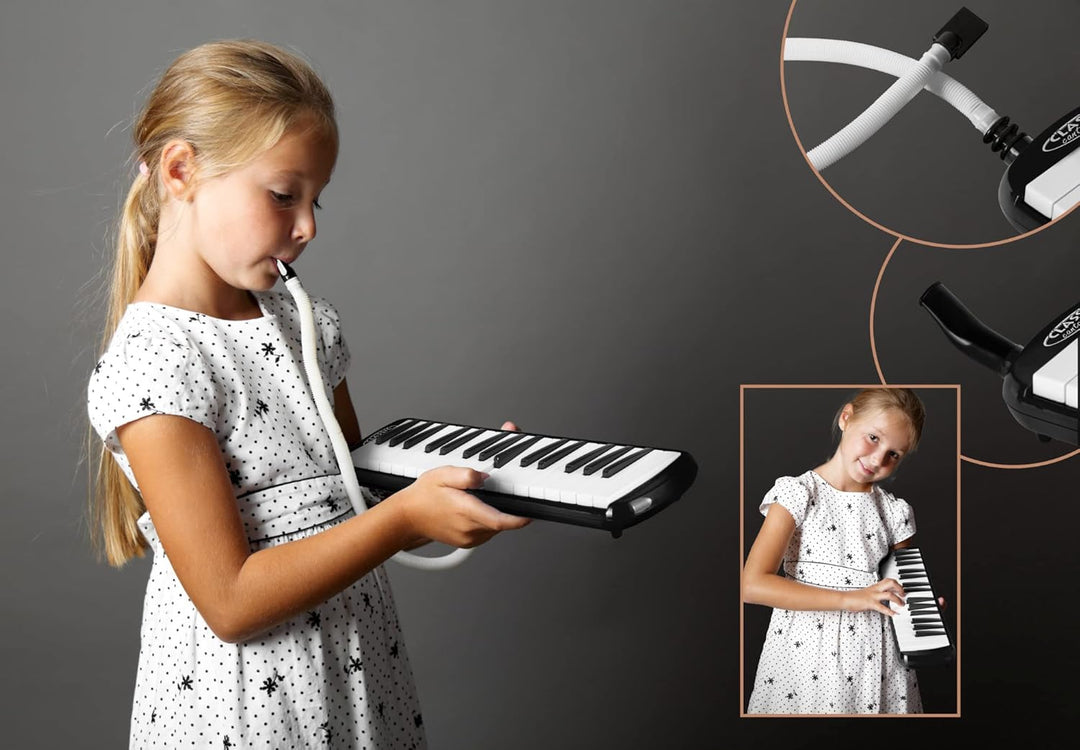 Classic Cantabile FML-32 BK Melodica - Blasharmonika mit 32 Tasten - Tonumfang: f - c³ - Booklet mit