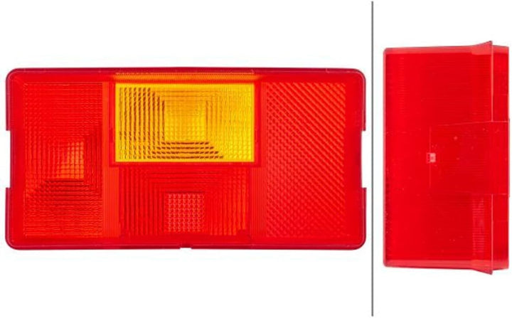 HELLA Rückleuchte - Glühlampe - 12V / 24V - Anbau - ECE - Lichtscheibenfarbe: rot/gelb - Stecker: Fl