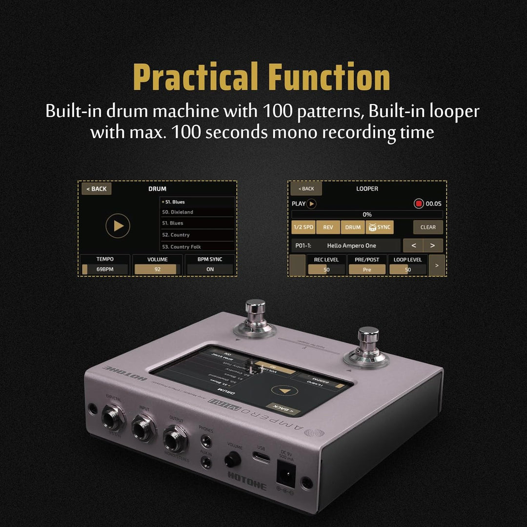 Hotone Gitarre Bass Multi-Effekte Prozessor Touchscreen Gitarre Bass Amp Modellierung IR Cabinets Si