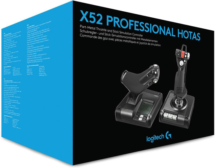 Logitech G Saitek X52 Pro Flight Control System, Schubregler und Stick-Simulationscontroller für Wel