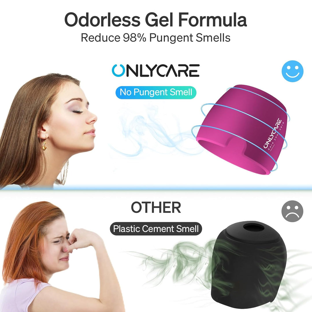 ONLYCARE Migräne Maske, Upgraded Kühlmaske Schlafmaske Kühlmütze Kühlhaube 360° Gel Surround kühlpad