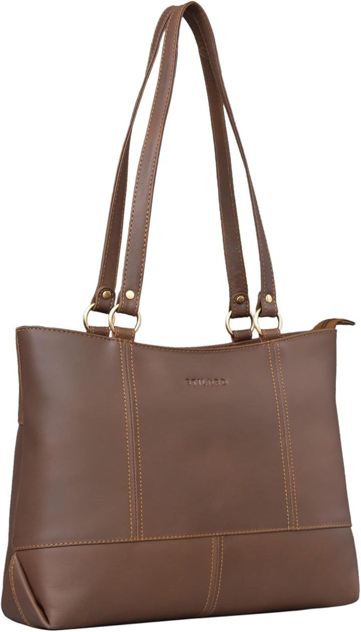 STILORD 'Delilah' Leder Shopper Damen Handtasche Umhängetasche Hobo Bag Retro Schultertasche Lederta