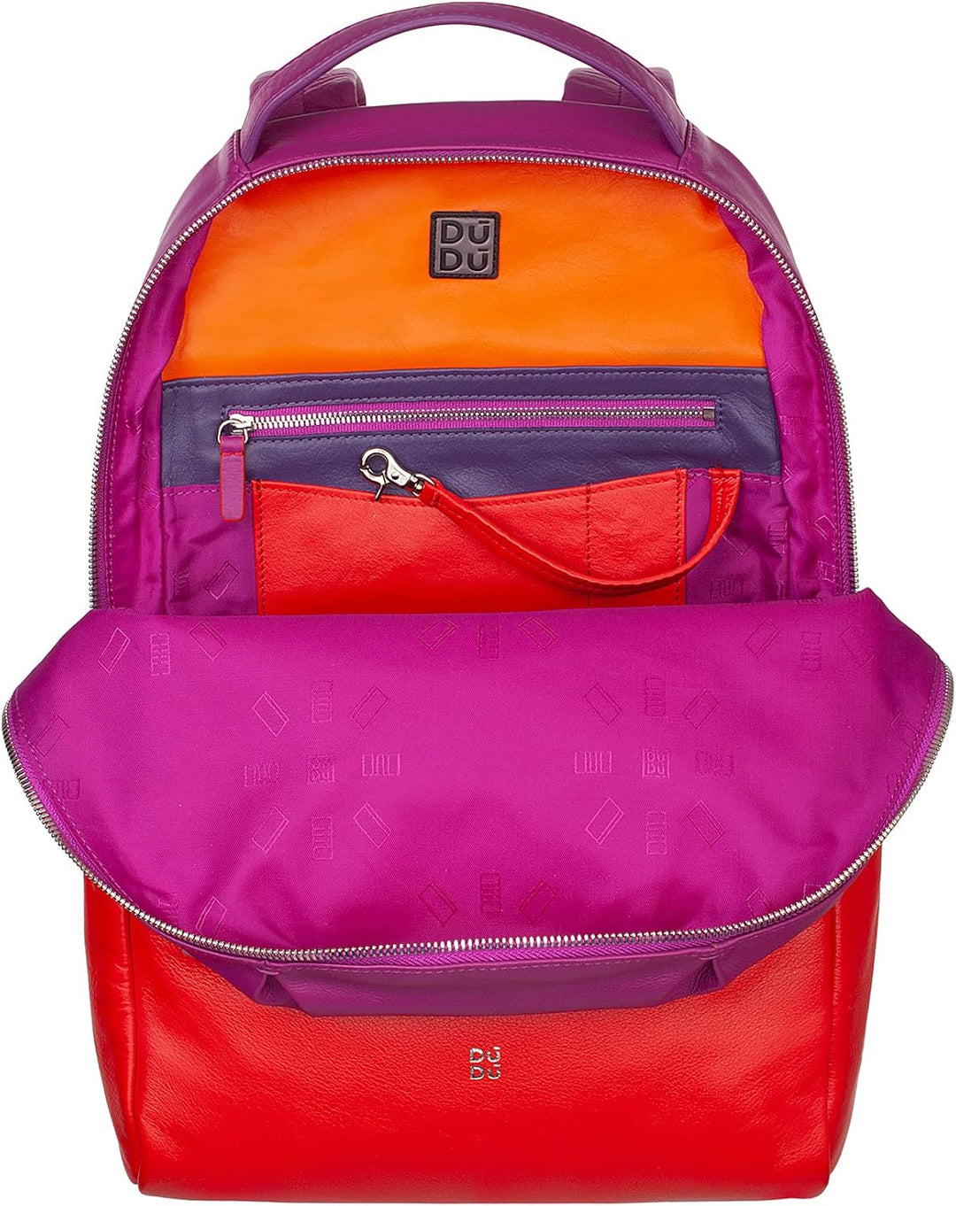 DUDU Herren-Sportrucksack aus mehrfarbigem Leder, weicher, Farbiger Damen-Rucksack mit Anti-Diebstah