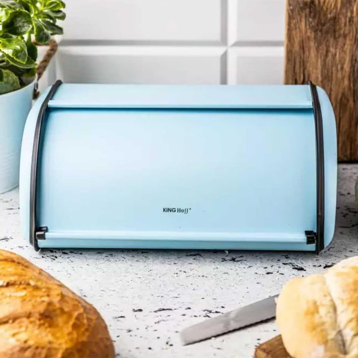 KING HOFF Brotkasten Brotbox Brotbehälter Brotdose (Blue, 44L x 27B x 18,5H cm) Blue 44 cm x 27 cm x