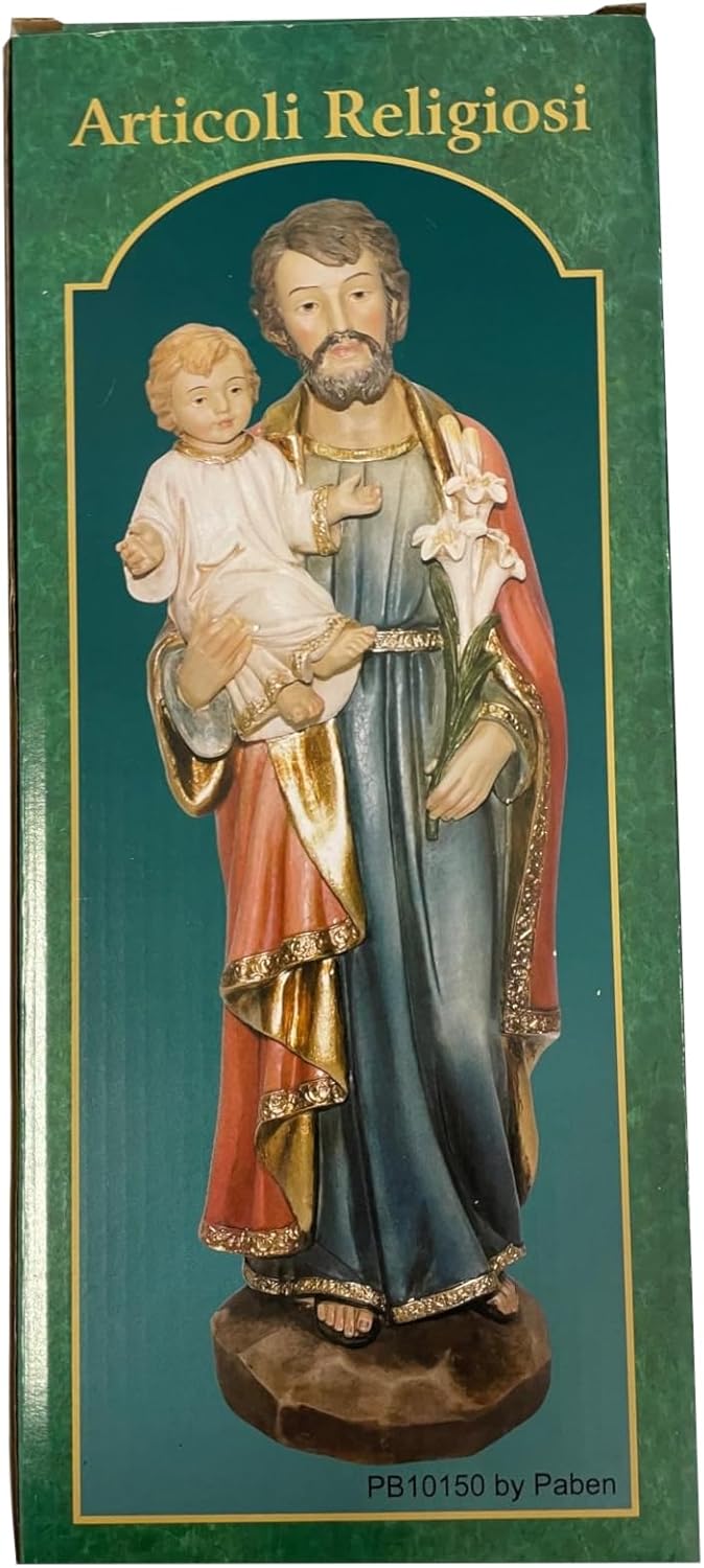 Paben PB10150 Statue St. Josef aus Kunstharz, 31 cm