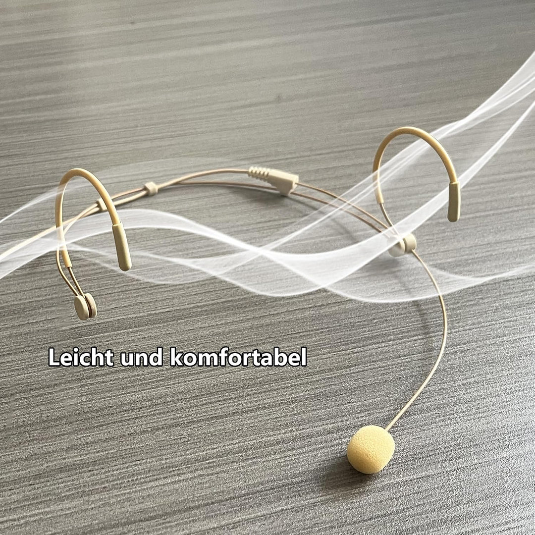 Kabelgebundenes Headset-Mikrofon, Doppeltes Over-Ear Kondensator-Kopfbügelmikrofon kompatibel mit Au
