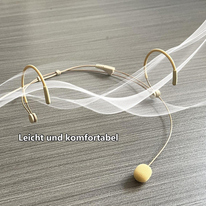 Kabelgebundenes Headset-Mikrofon, Doppeltes Over-Ear Kondensator-Kopfbügelmikrofon kompatibel mit Au