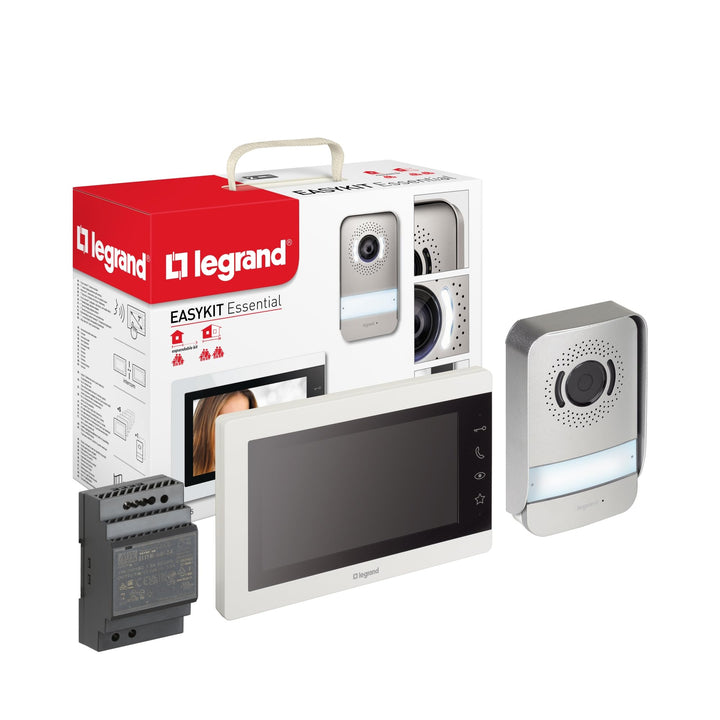 LEGRAND, EASYKIT Essential Video-Türsprechanlagen-Set mit 2-Draht-Anschluss, 7"-Farbmonitor & Weitwi