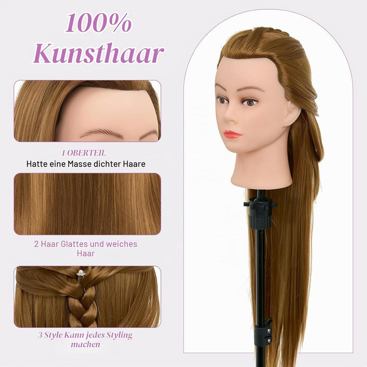 Neverland Beauty 30 Zoll Frisierkopf 100% Synthetisches Haar Trainingsköpfe für Friseure Ausbildung