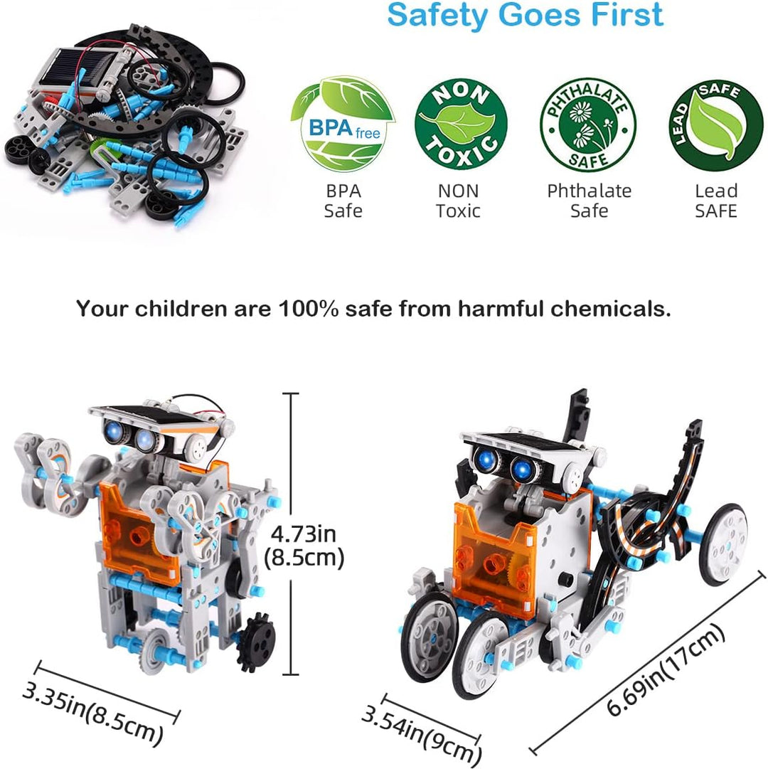 ACELIFE STEM Solar Roboter Kit, 12-in-1 DIY Bauspielzeug Angetrieben durch Solarenergie, Konstruktio