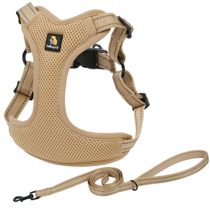 BELLA & PAL Hundegeschirr und Leine Set, Step-in Design mit atmungsaktivem Air-Mesh, reflektierenden