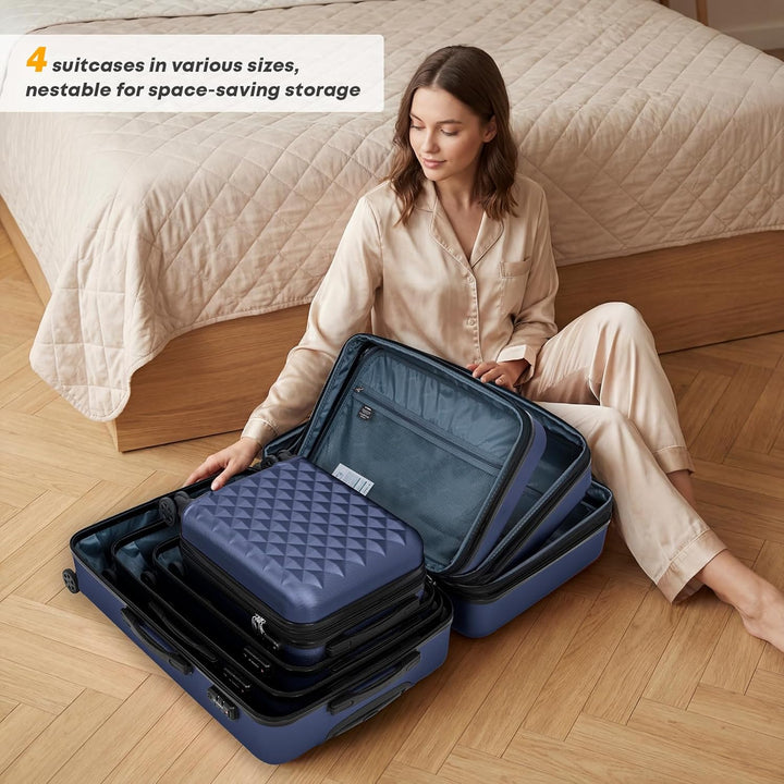 Reisekoffer Suitcase, Erweiterbarer Hartschalenkoffer Trolley mit TSA-Schloss und hochwertigem YKK-R